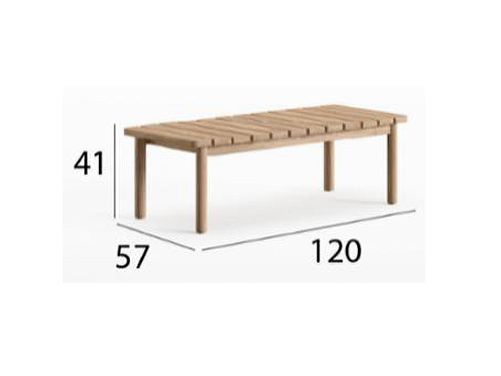 Mesa madera terraza Terra de Arkimueble: durabilidad y estilo en teca reciclada