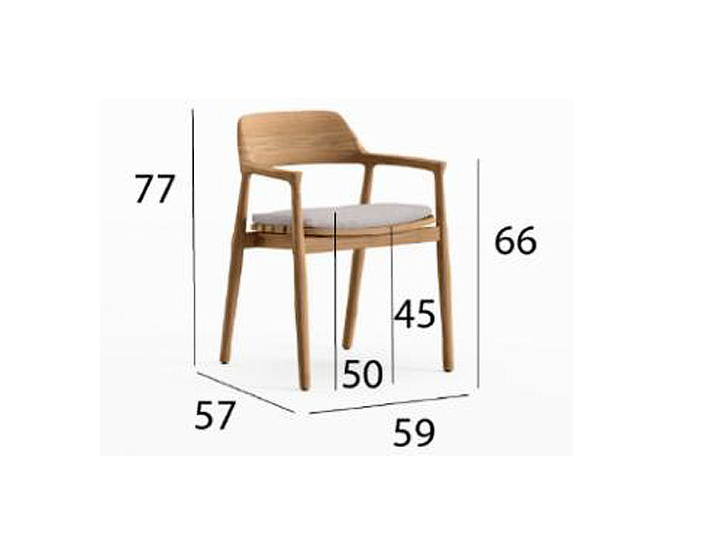 Silla terraza madera Eco Novo de Arkimueble: elegancia natural en madera de teca