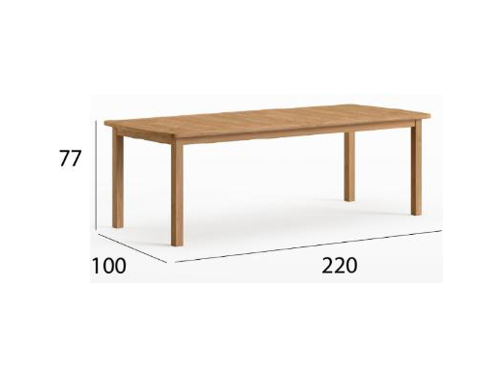 Mesa comedor exterior Eco Novo de Arkimueble: elegancia natural en madera de teca