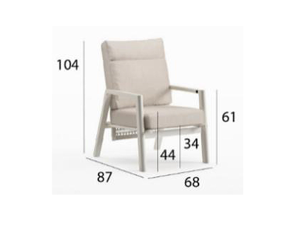 Sillón relax exterior Lyon de Arkimueble: diseño en aluminio y cuerda trenzada artesanal