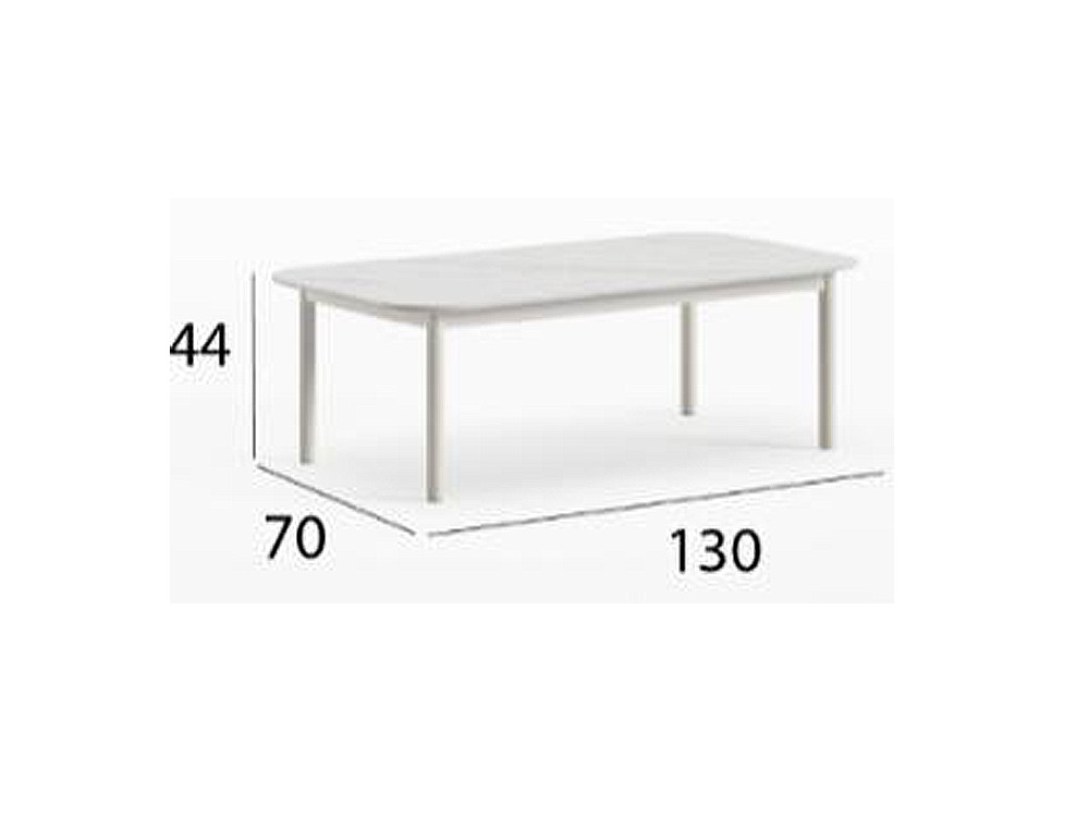 Mesas de centro de diseño Lyon: estilo de Arkimueble en aluminio y piedra sintetizada