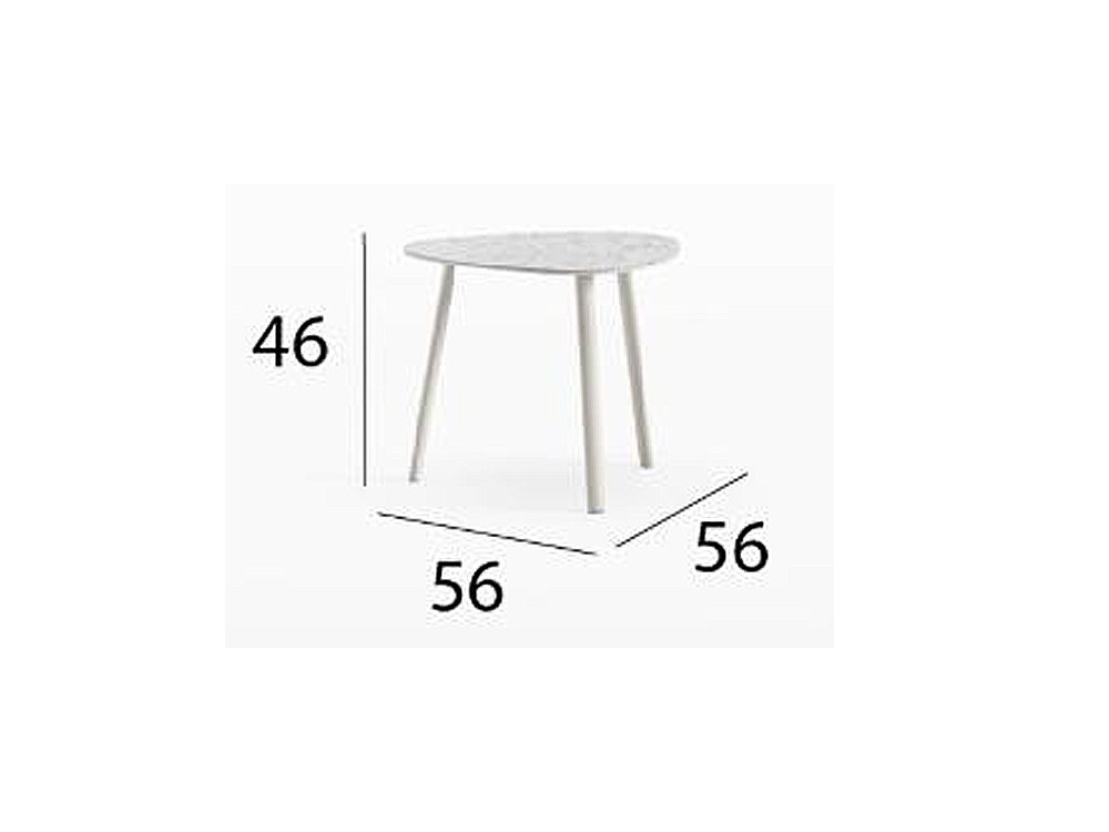 Mesa auxiliar de diseño Lyon de Arkimueble: base de aluminio resistente y tapa premium