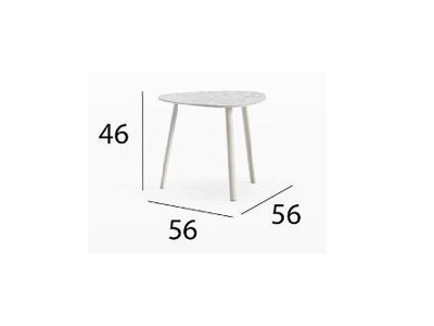 Mesa auxiliar de diseño Lyon de Arkimueble: base de aluminio resistente y tapa premium