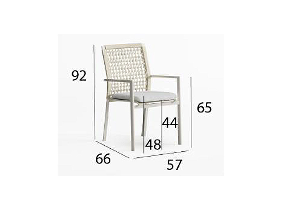 Silla comedor jardín Lyon de Arkimueble: elegancia en aluminio con detalles de cuerda artesanal