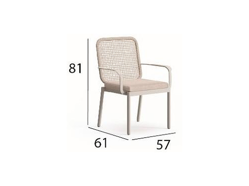 Silla comedor jardín Lima de Arkimueble: elegancia en aluminio con detalles de cuerda artesanal