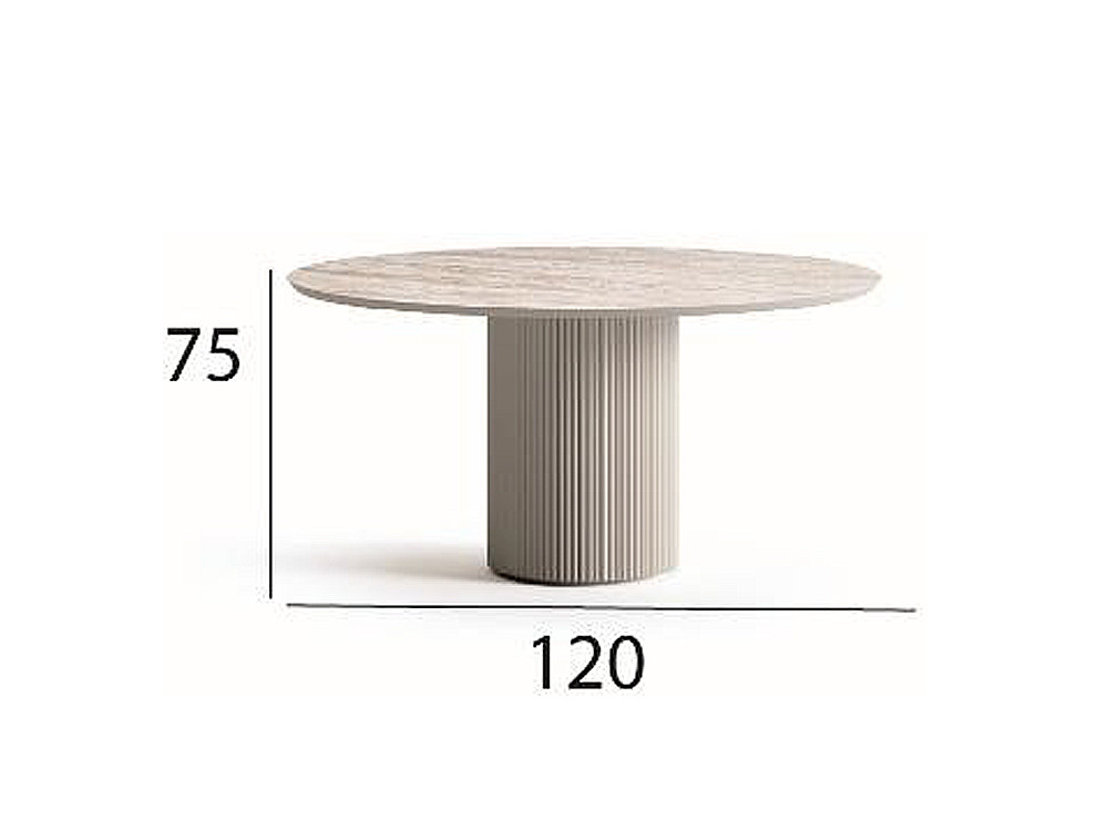 Mesa de comedor redonda moderna Lima: elegancia de Arkimueble en aluminio y sintered stone