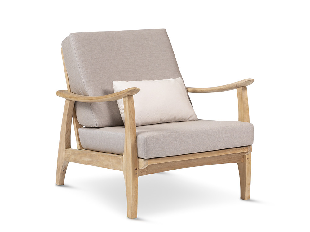 Sillón de diseño exterior Eco: confort de Arkimueble en madera de teca artesanal