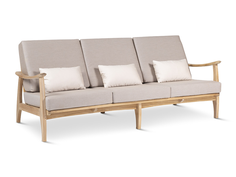 Sofás de exterior madera Eco: diseño de Arkimueble en teca con tejidos seleccionados