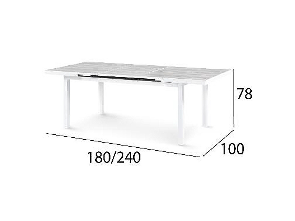 Mesa extensible aluminio Atenas de Arkimueble: elegancia y durabilidad con acabado pspc para jardín