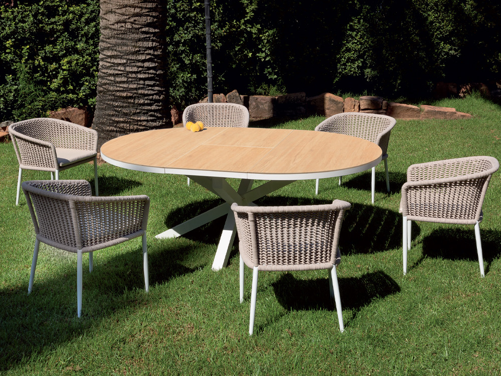 Mesa extensible aluminio para comedor: diseño moderno con sobre de sintered stone