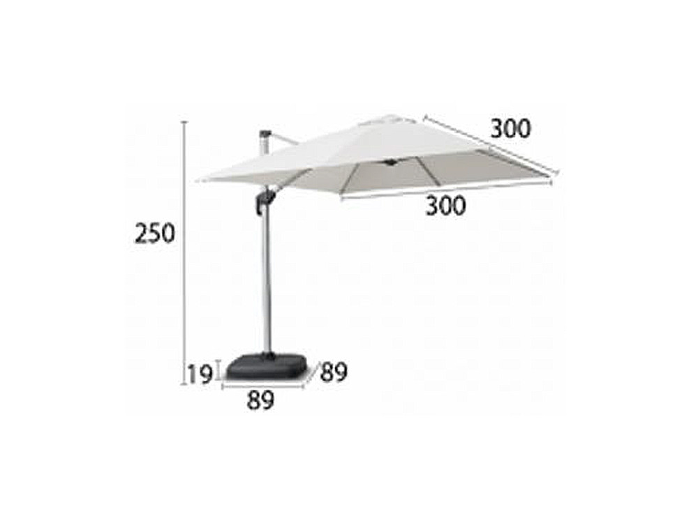 Mobel 6000: parasol Ibiza de Arkimueble de grandes dimensiones con base de apoyo