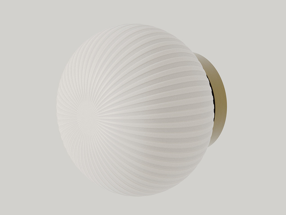 Aplique de pared Irzo de Aromas del Campo: tulipa de cristal opal estriado y base de metal