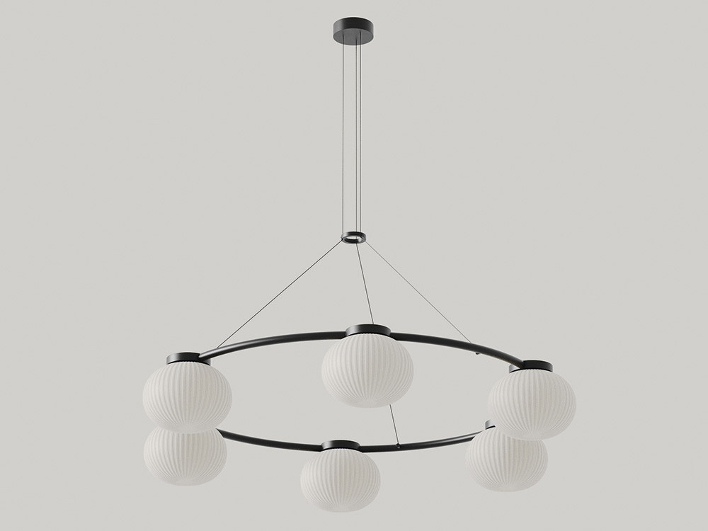 Lámparas de techo modernas Irzo: modelo circular de Aromas del Campo con cristal estriado para salón