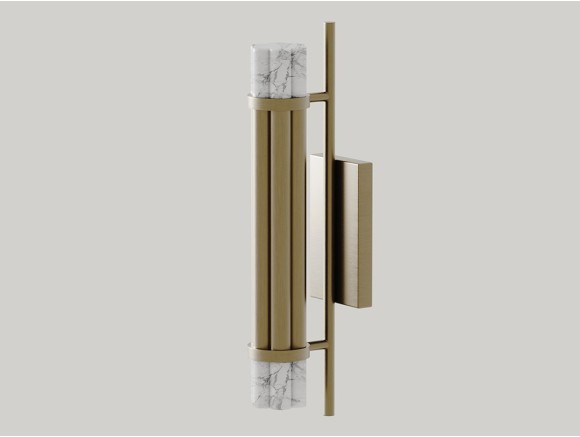 Aplique de pared Tasta de Aromas del Campo: estructura de metal y detalles en mármol premium