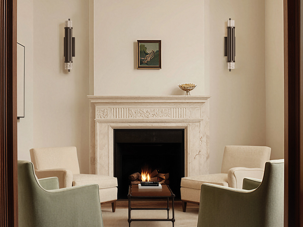 Apliques Aromas del Campo Tasta: diseño exclusivo en metal con acabados de mármol para interiorismo