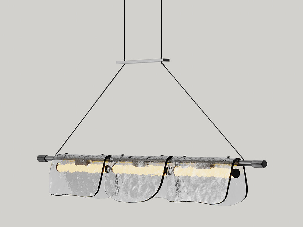 Lámpara de techo Lida de Aromas del Campo: estructura de metal y pantalla de cristal