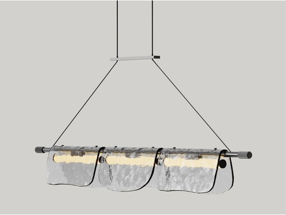Lámpara de techo Lida de Aromas del Campo: estructura de metal y pantalla de cristal
