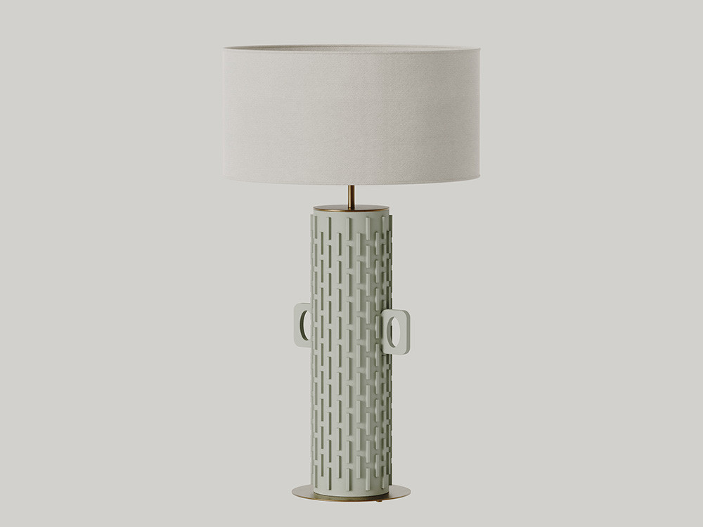 Lámpara de diseño Yut de Aromas: elegancia en metal y cerámica artesanal con pantalla técnica