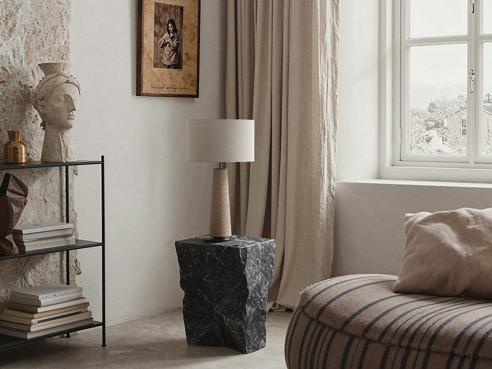 Lámpara de sobremesa Fill de Aromas del Campo: base de cerámica pintada a mano