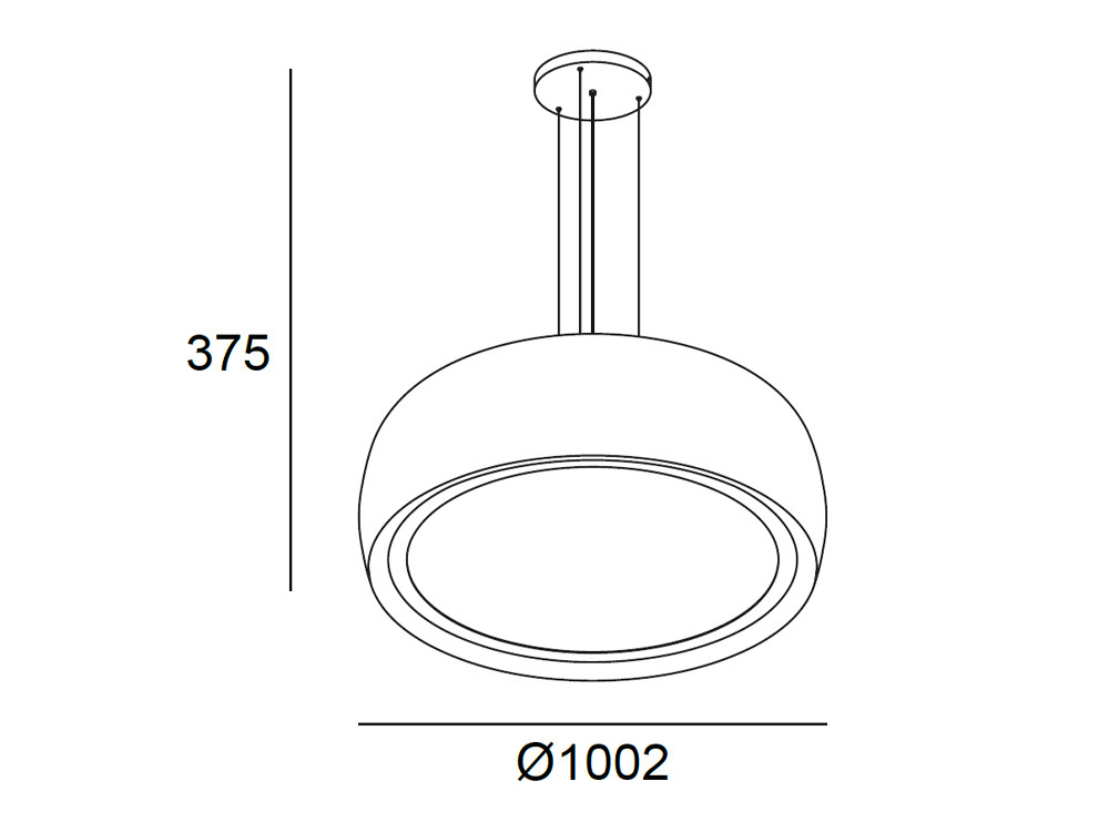 Lámpara de diseño moderno Gong de Leds C4: estructura ligera con difusor opal y tres variantes de tamaño