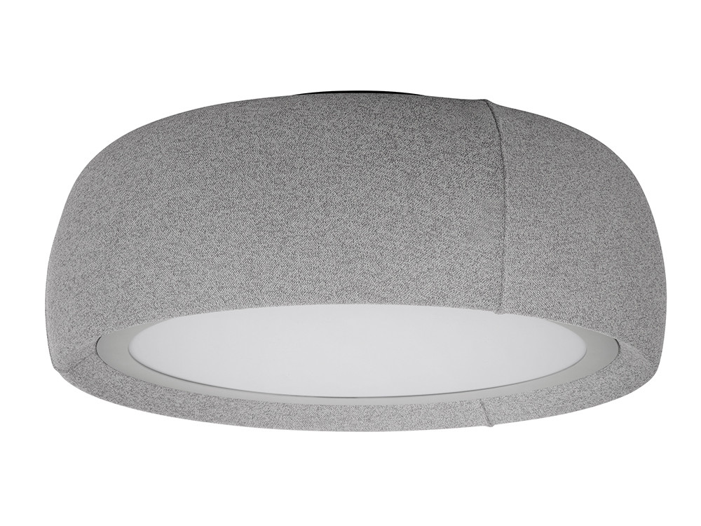 Lámpara de diseño Gong de Leds C4: aplique circular con acabado textil para iluminación premium