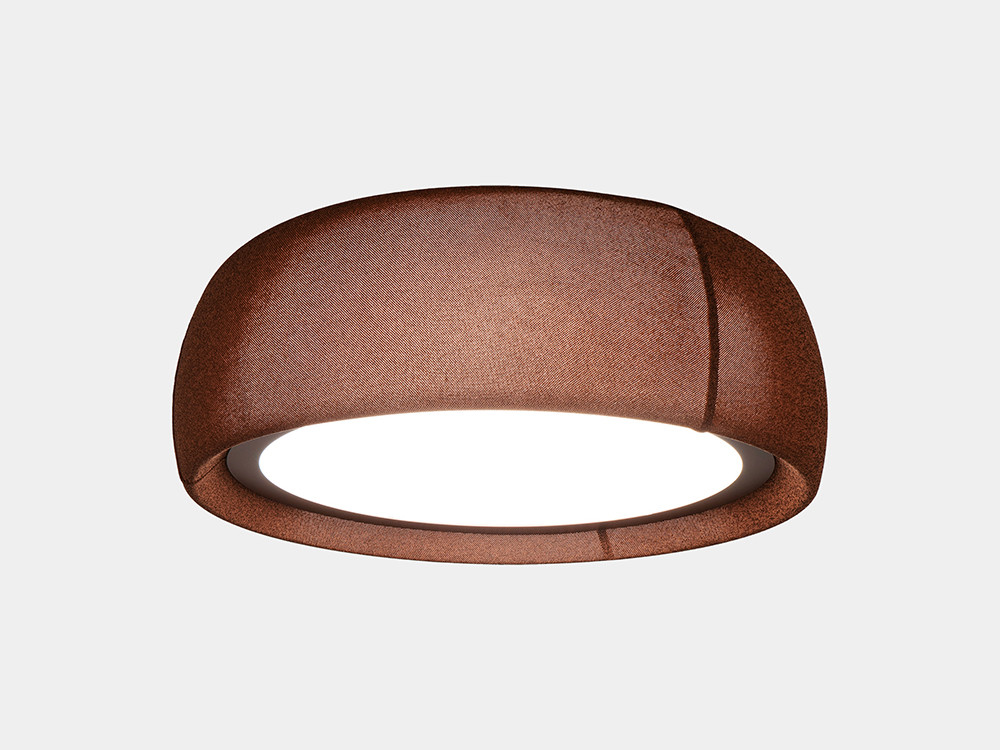 Aplique de techo Gong de Leds C4: solución de iluminación técnica y decorativa en tela