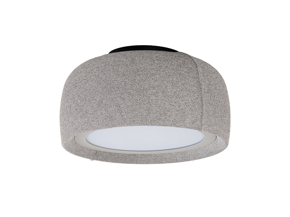 Leds C4 Gong: lámpara de techo tipo plafón en acabado textil carbón sofisticado