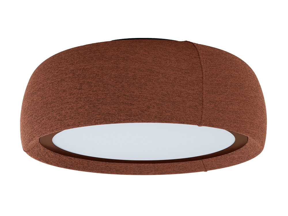 Lámpara de salón Gong de Leds C4: plafón de techo con pantalla textil para ambientes modernos