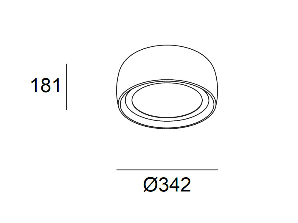 Lámpara de salón moderna Gong: plafón textil de Leds C4 para proyectos de interiorismo