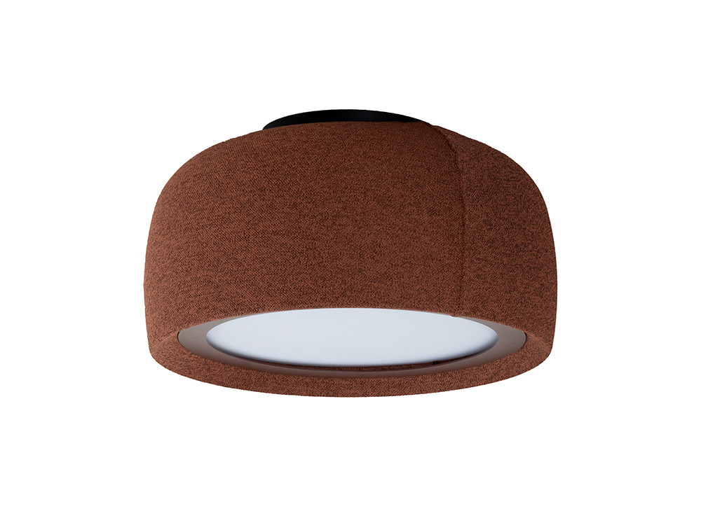 Habitación juvenil con plafón Gong de Leds C4: luz difusa y pantalla textil cálida