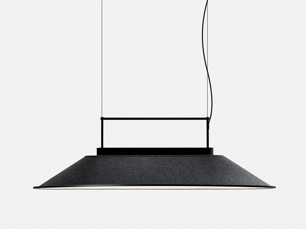 Lámparas de techo modernas Shoemaker Big de Leds C4: elegancia técnica y confort acústico premium