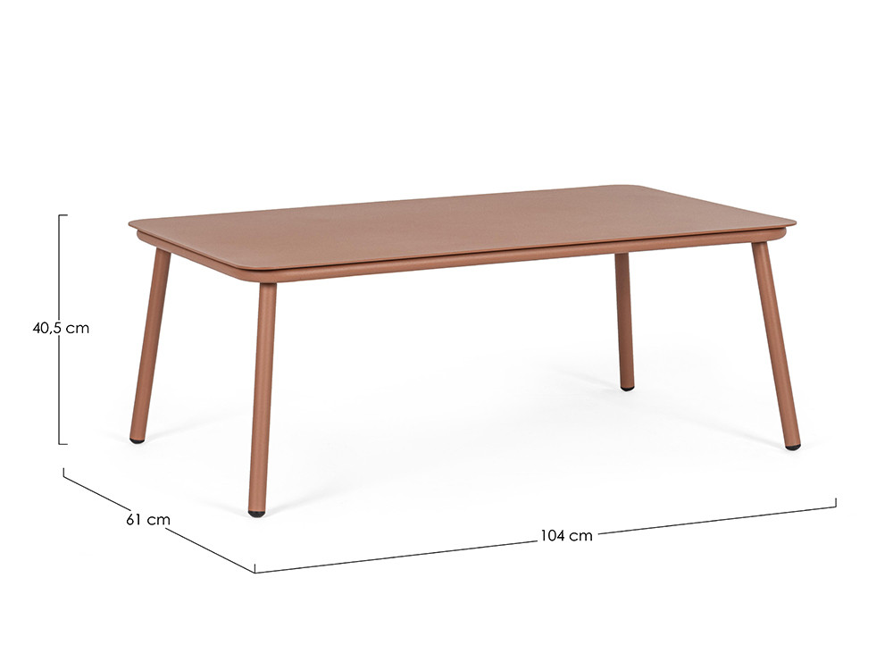 Mesa de centro Spike de Bizzotto: diseño lineal en aluminio barnizado para terraza