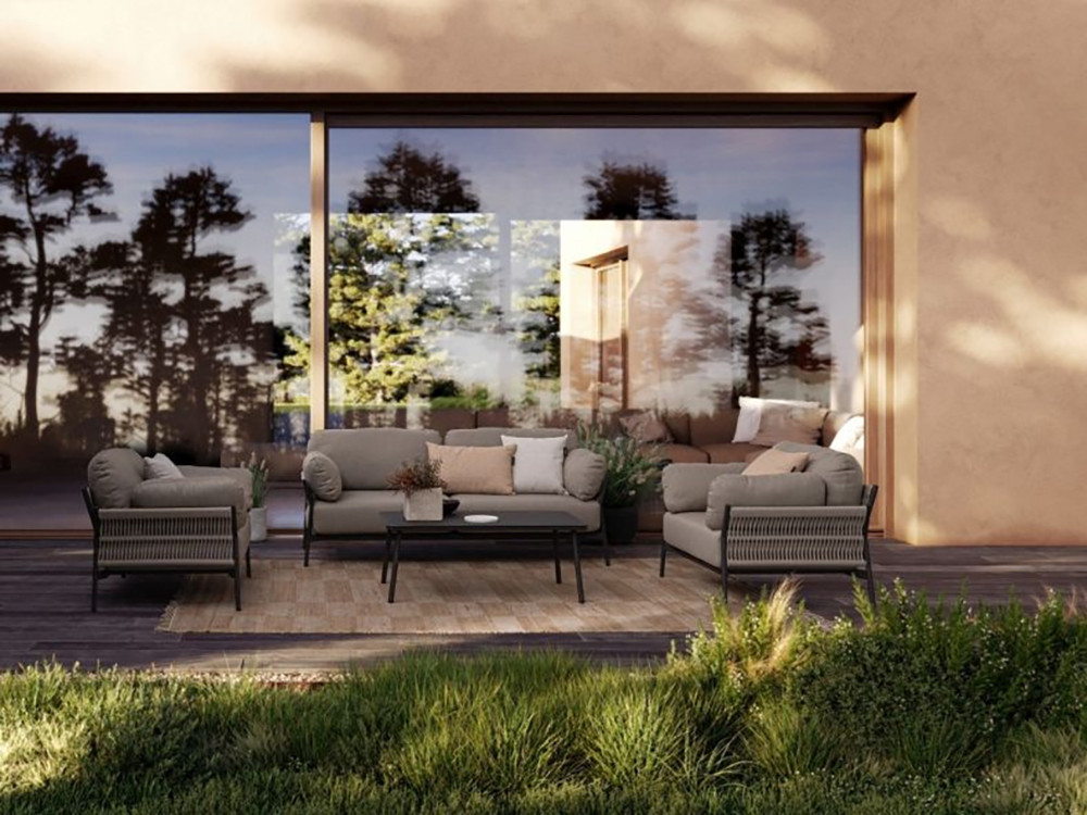 Muebles exterior aluminio: mesa de centro Spike de Bizzotto para salones de exterior