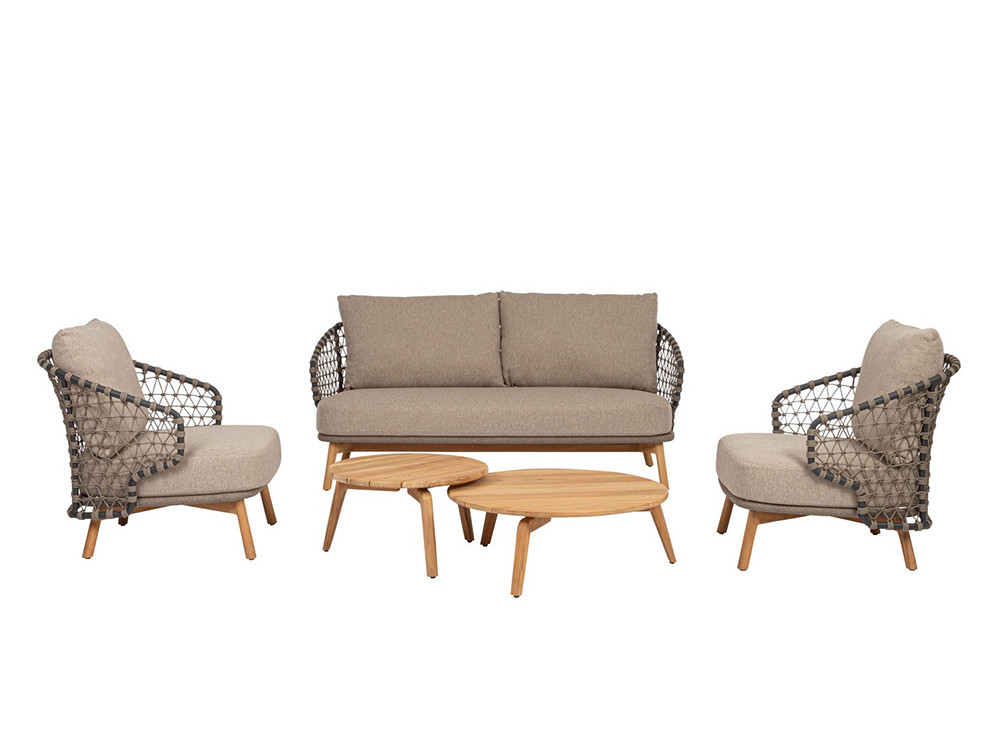 Sofá de exterior cómodo Eularia de Bizzotto: confort premium con cojines tapizados en tejido técnico