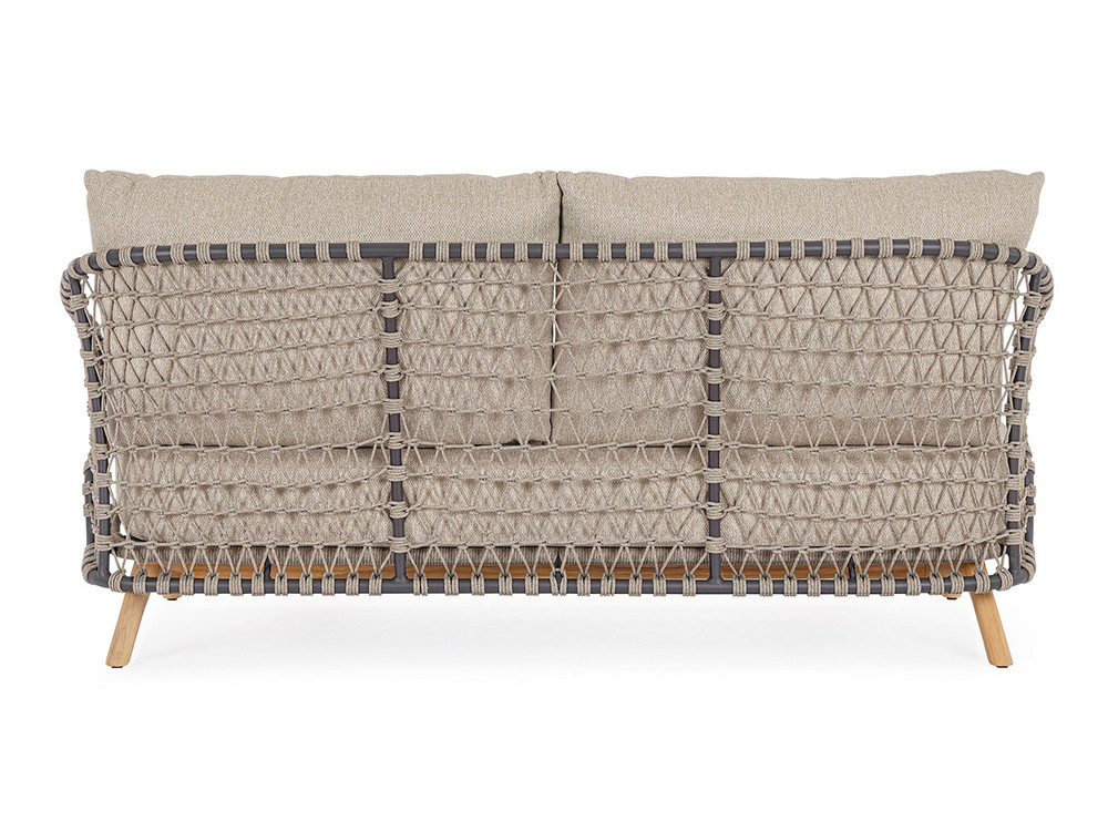 Sofás de terraza Eularia: elegancia italiana de Bizzotto con respaldo de cuerda para jardines de diseño