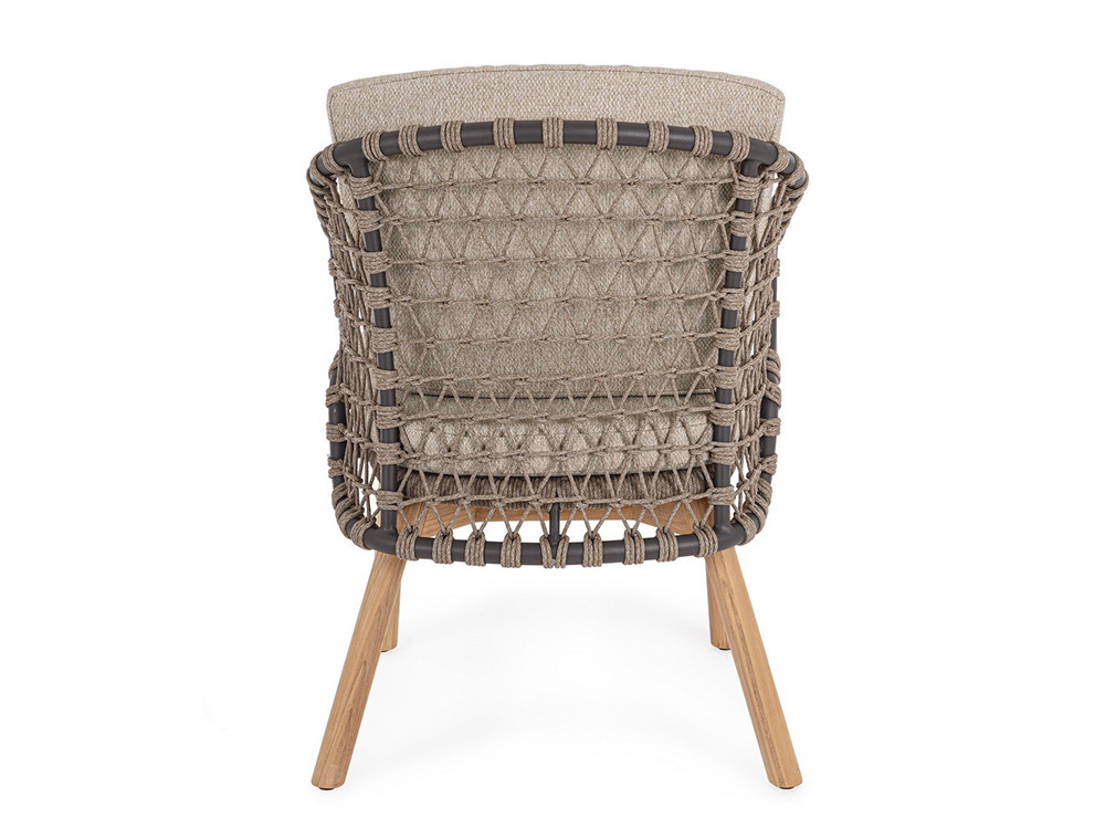 Silla madera y cuerda Eularia: modelo de Bizzotto para comedores de exterior modernos y elegantes