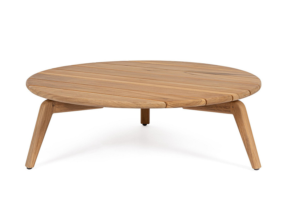 Mobel 6000: mesa de centro Eularia de Bizzotto, estética contemporánea en madera noble para proyectos de exterior