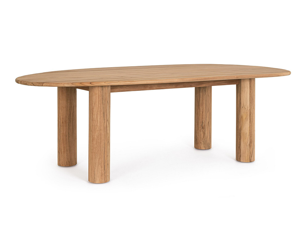 Mesa de madera maciza Titus de Bizzotto: formas orgánicas premium para comedores de diseño