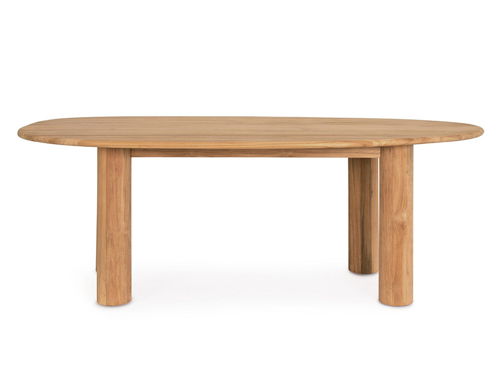 Mesa comedor madera natural Titus: estética orgánica de Bizzotto para salones contemporáneos