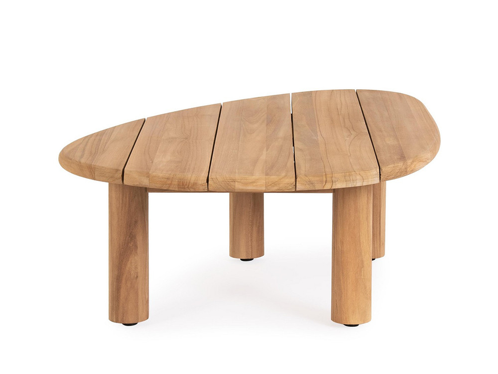 Mesa de centro para exterior Titus de Bizzotto: diseño premium en madera de teca con silueta irregular