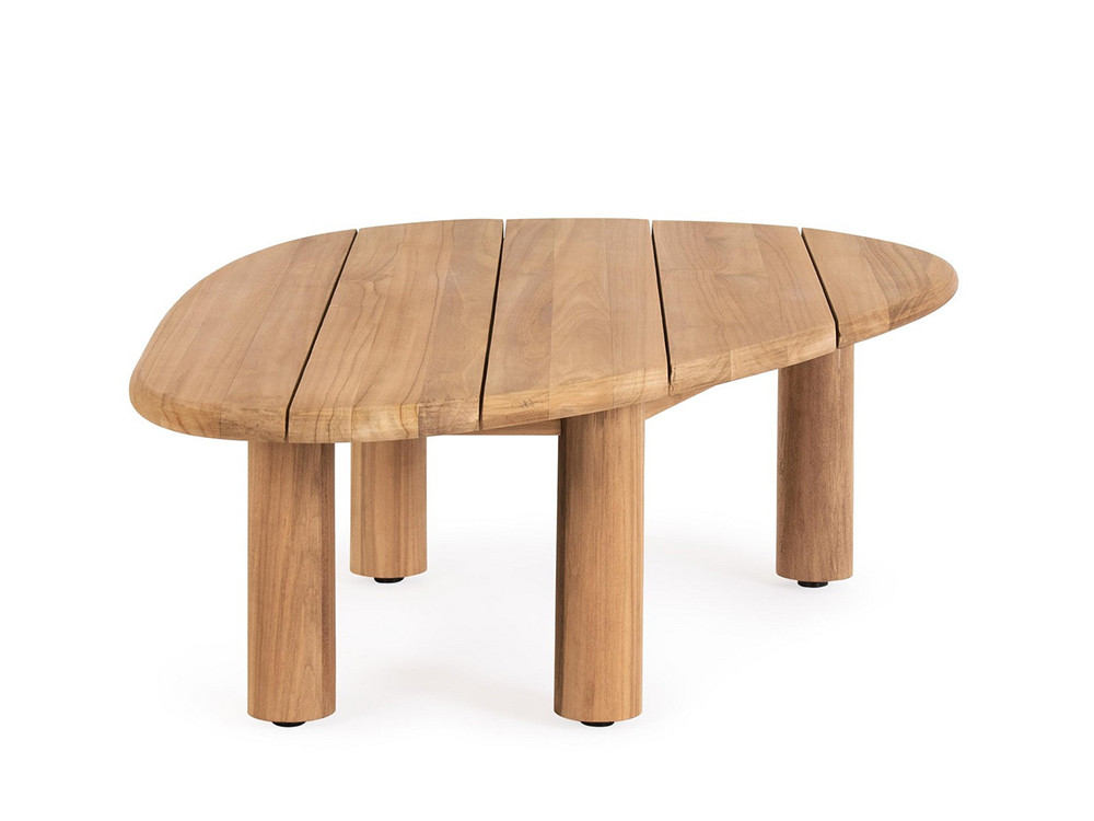 Mobel 6000: mesa de centro Titus de Bizzotto, sobre de madera noble con bordes irregulares únicos