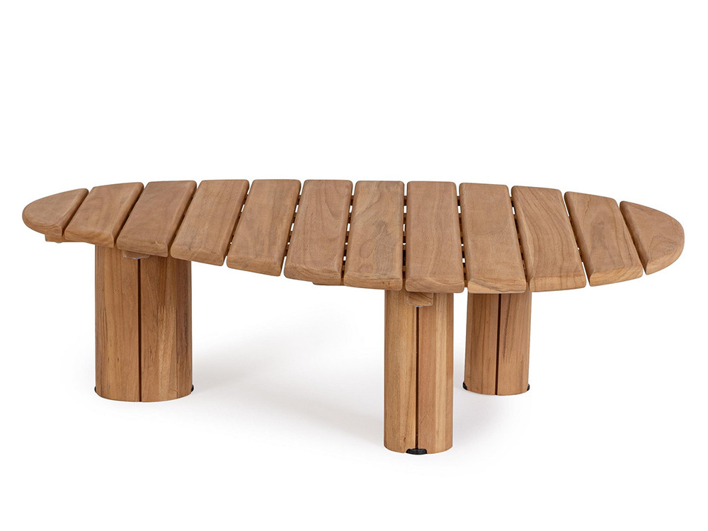 Bizzotto: mesa de centro Tamires con sobre orgánico irregular fabricado en madera de teca