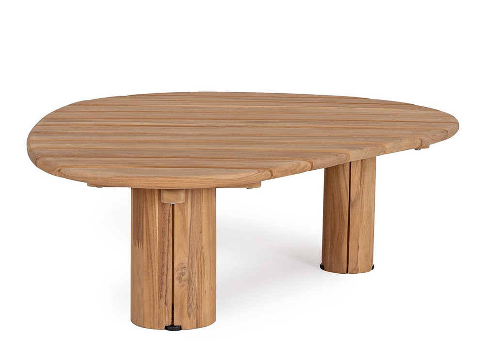 Mobel 6000: mesa de centro Tamires de Bizzotto, formas orgánicas en madera noble para el jardín
