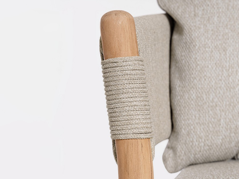 Mobel 6000: sofá Garita de Bizzotto, elegancia en teca maciza y cuerda para el jardín