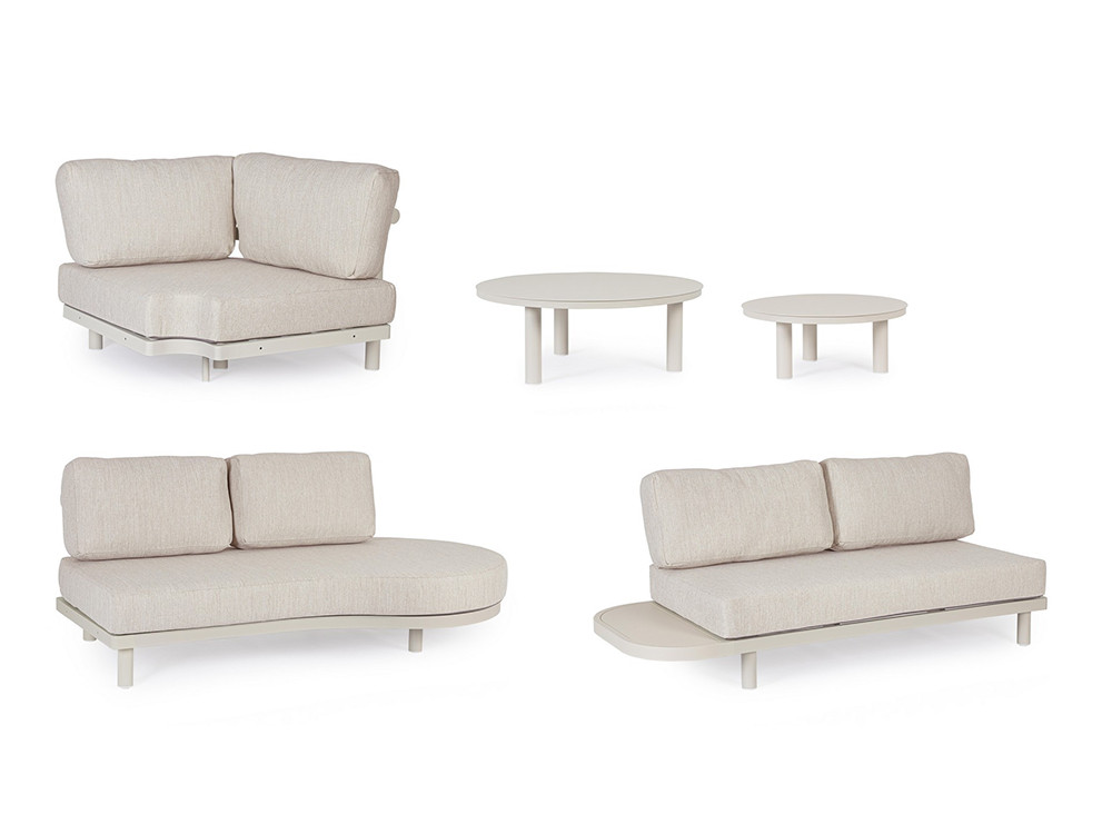 Mobel 6000: conjunto Hércules de Bizzotto fabricado en aluminio con cojines en tejido Olefin