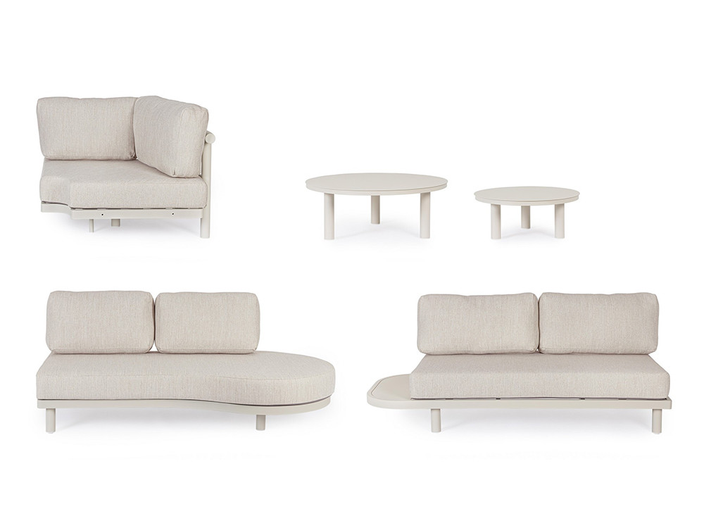 Sofá esquinero exterior Hércules de Bizzotto: estructura metálica minimalista y confort premium