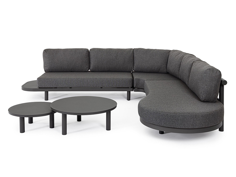 Mobel 6000: exclusividad de Bizzotto con el conjunto Hércules en aluminio y textil premium.