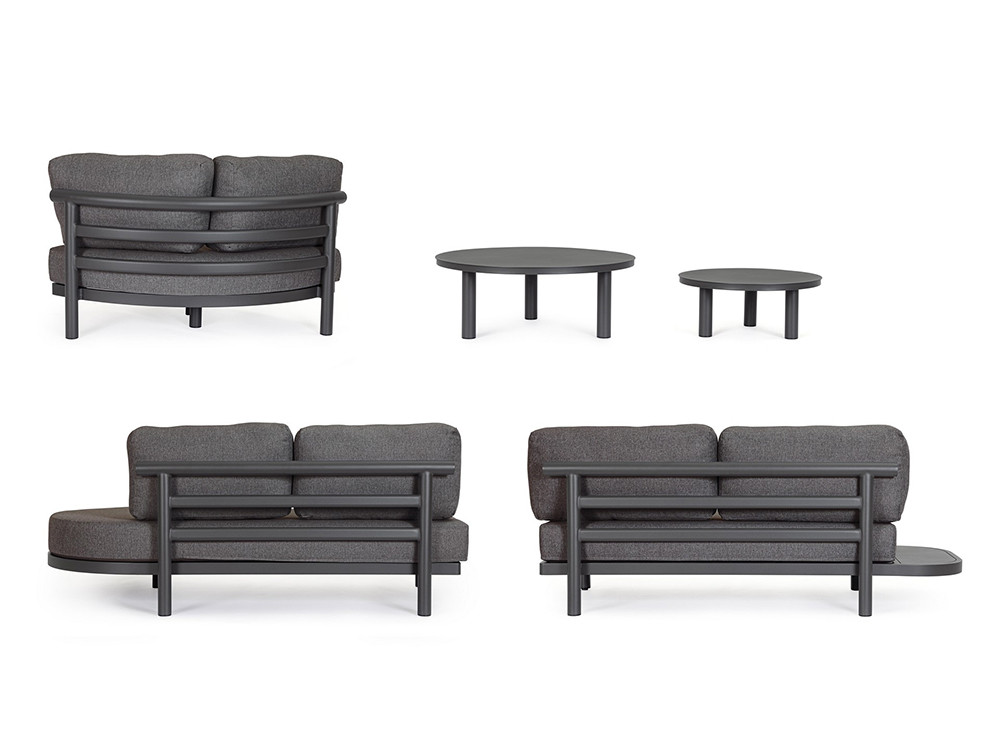 Sofá rinconera exterior Hércules de Bizzotto: forma curva orgánica para terrazas de diseño