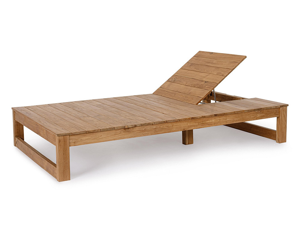 Tumbona de madera para jardín Honolulu Plus, diseño funcional con respaldo ajustable en 5 posiciones.