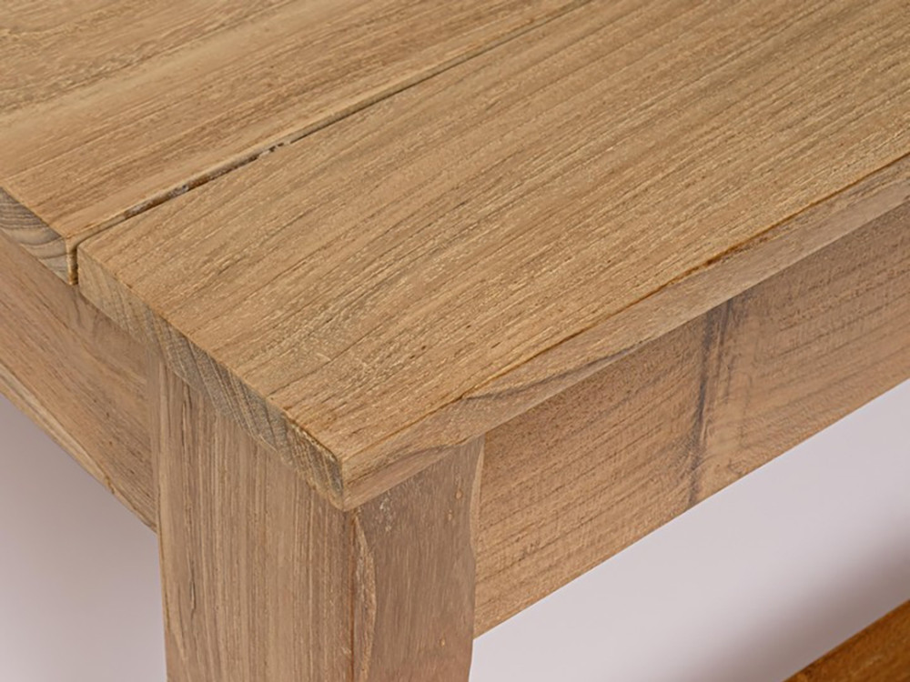 Tumbona doble de teca natural Honolulu, ideal para crear zonas de descanso en tu terraza y jardín con Mobel 6000.